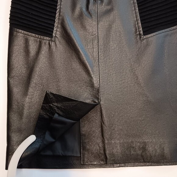 Centre Ville Paris Genuine Leather pencil skirt - sz 2 - Picture 3 of 6